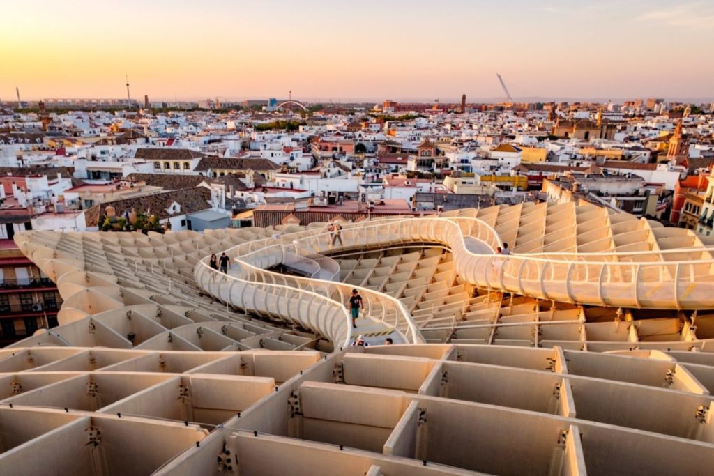 view from metropol parasol in seville