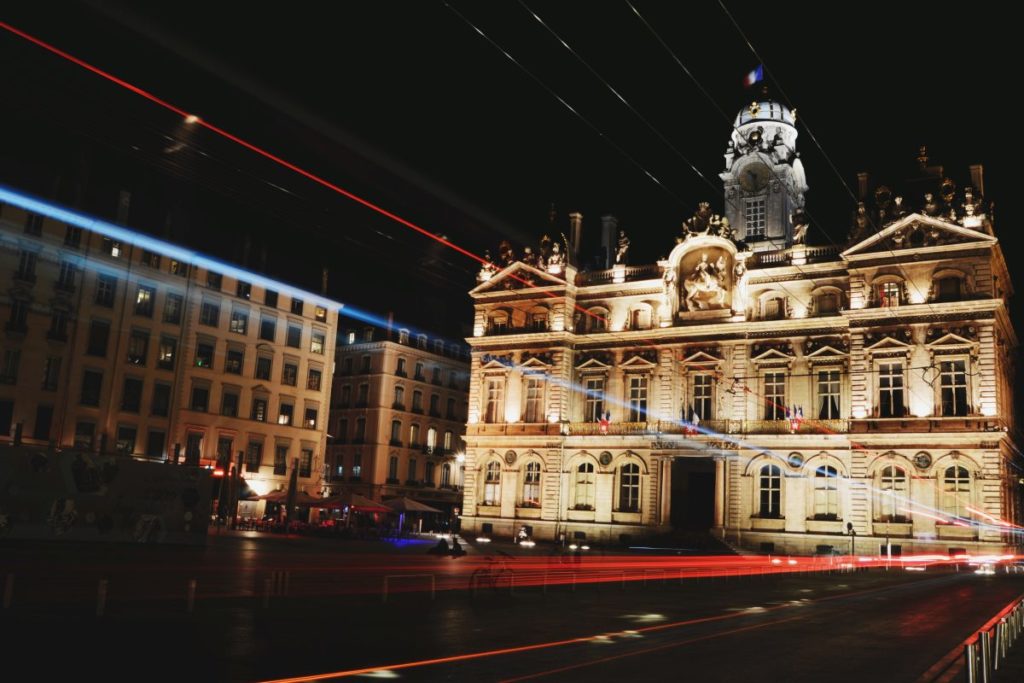 lyon at night