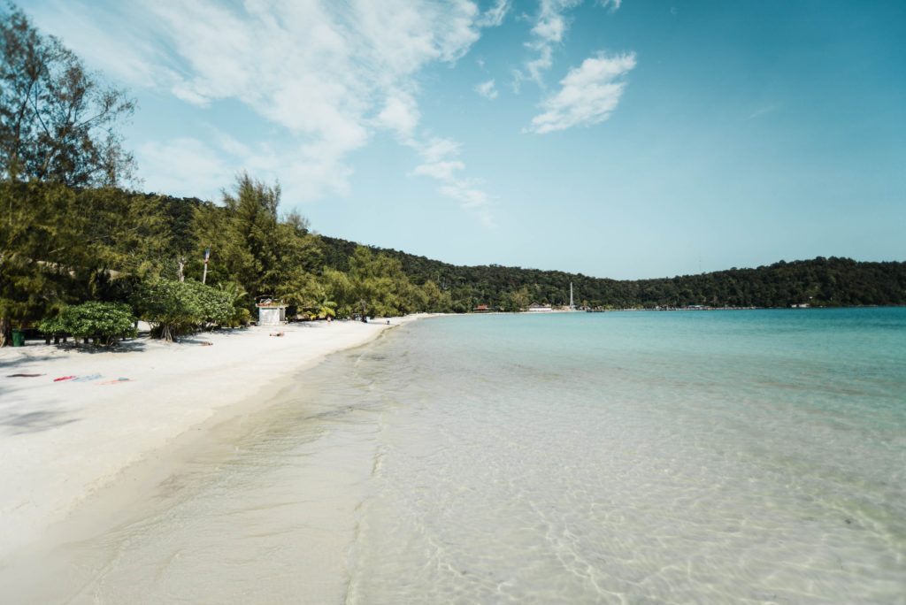 white sand beach and sea in koh rong sanloem