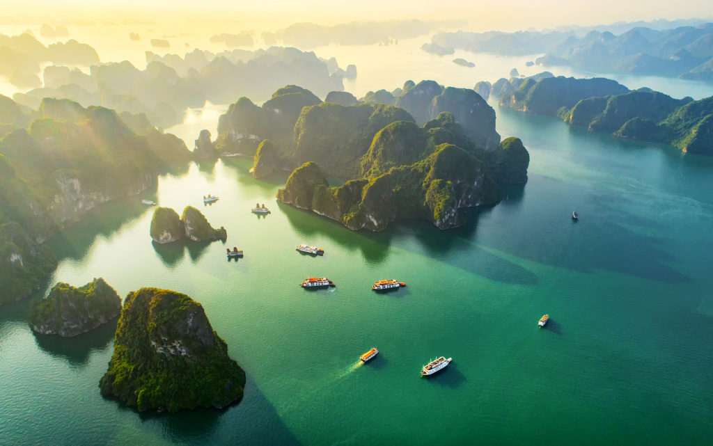 ha long bay aerial view