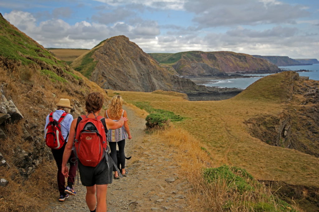 walking along the Cornwall coast