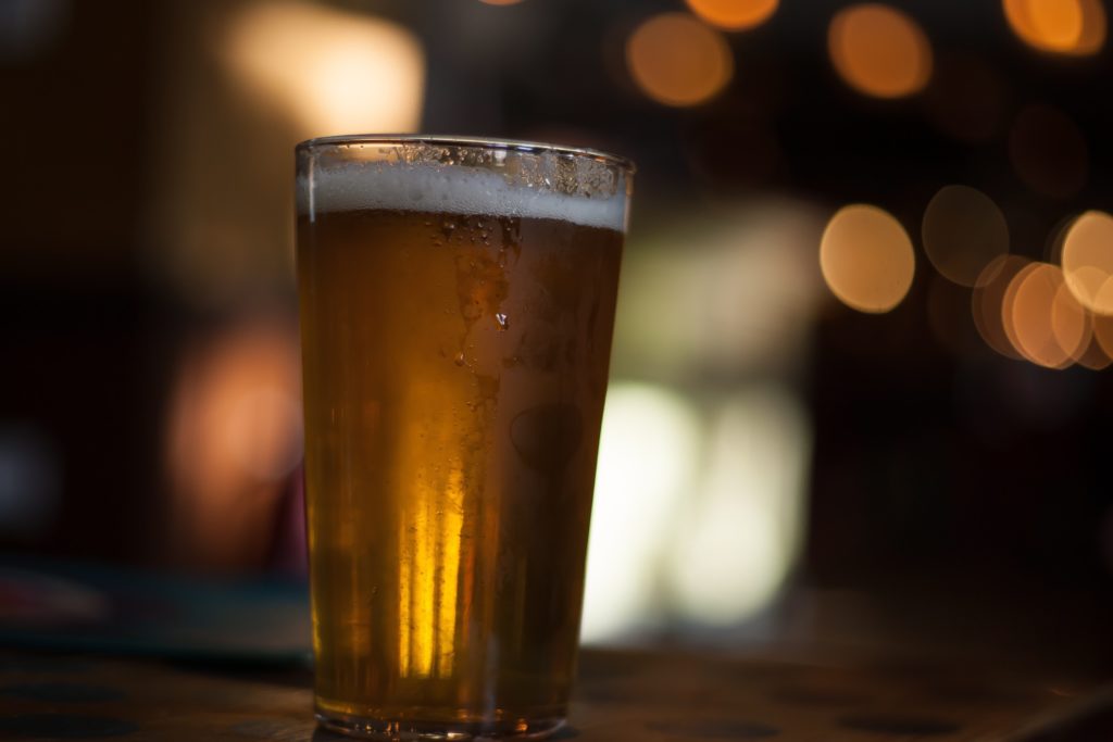 pint of beer in pub