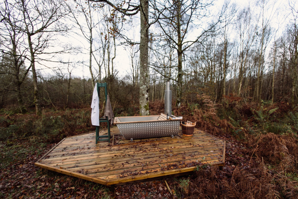 outdoor wood fired bath