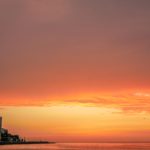 sunset of the coast of havana