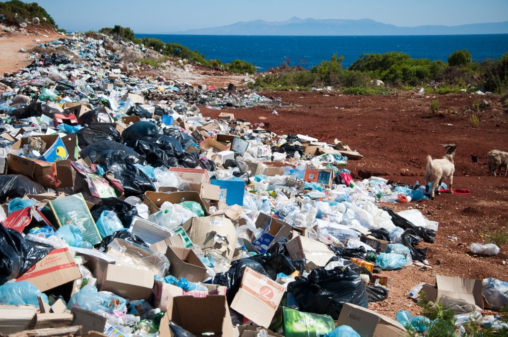 litter on a beach