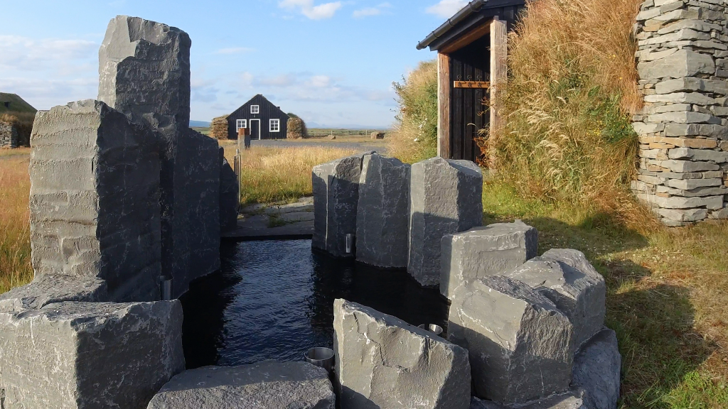 hot basalt stone pool in iceland