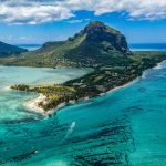 beaches and mountain in mauritius