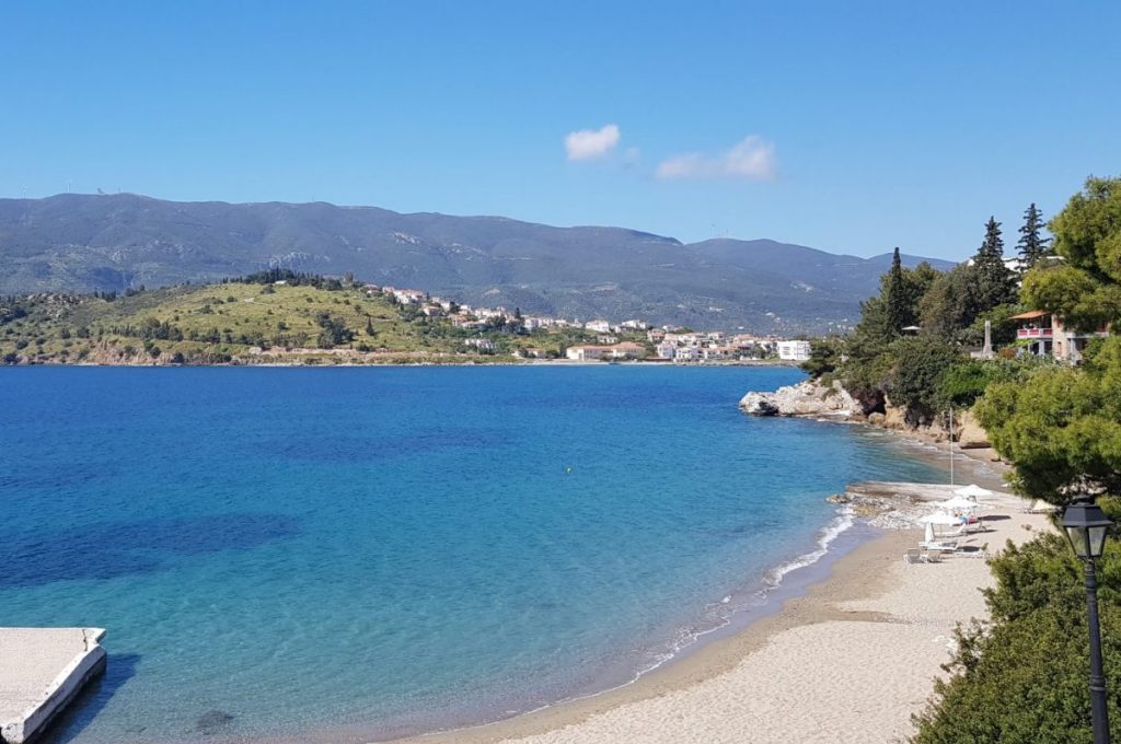 beach in poros greece