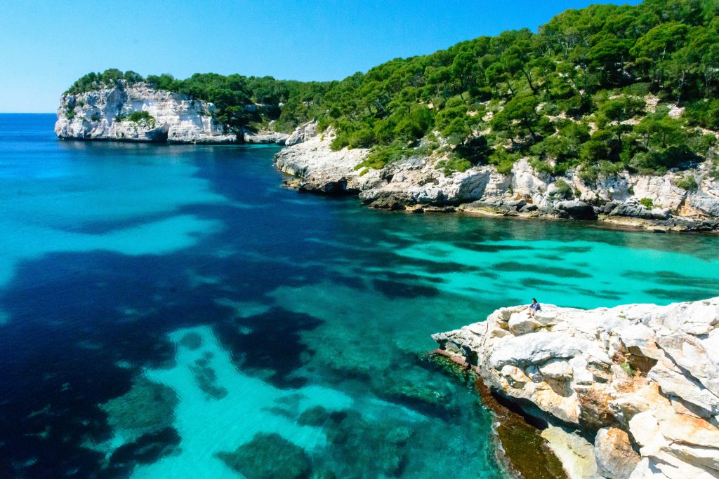 sea cliffs and trees in menorca