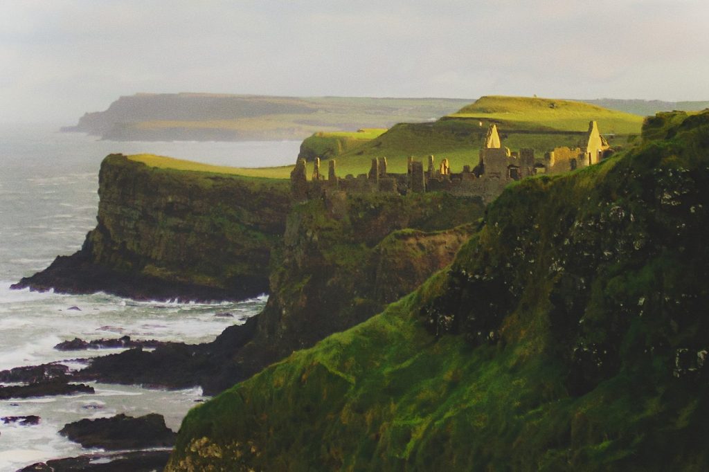 cliffs and a castle in ireland