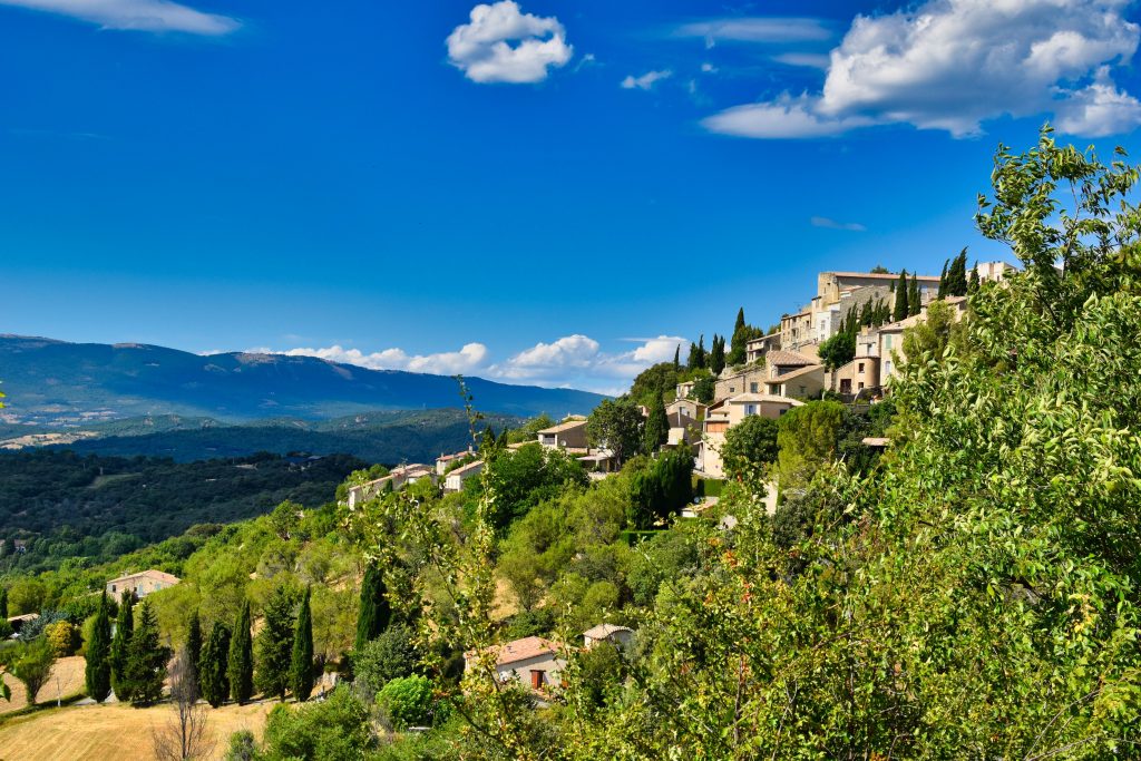 hilltop village in france