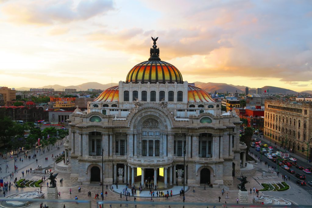 mexico city at sunset